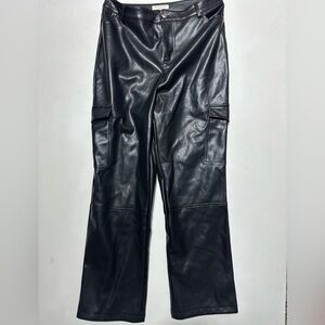 Bagatelle Black Vegan Leather Cargo Pants